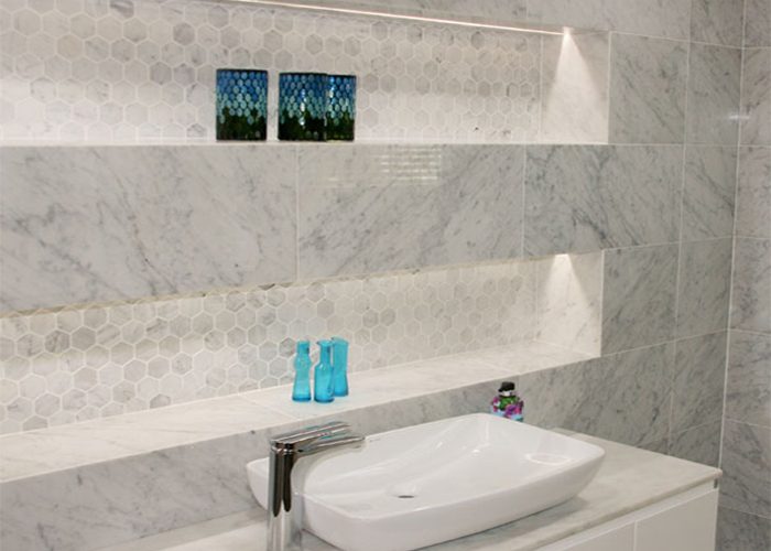 White marble tiles polished finish Ireland